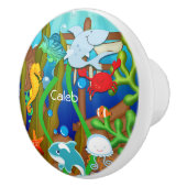 おもしろい海魚の子供の子供寝室 セラミックノブ (右)