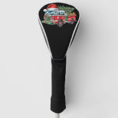 おもしろい消防車サンタハットクリスマスツリー灯 ゴルフヘッドカバー (正面)