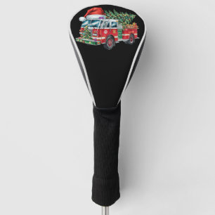 おもしろい消防車サンタハットクリスマスツリー灯 ゴルフヘッドカバー