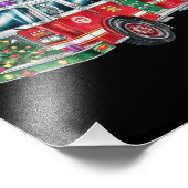 おもしろい消防車サンタハットクリスマスツリー灯 フォトプリント            (角)