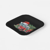 おもしろい消防車サンタハットクリスマスツリー灯 ペーパープレート (傾斜あり)