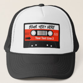 おもしろい混合テープ赤ヴィンテージカセットテーカスタマイズプ キャップ