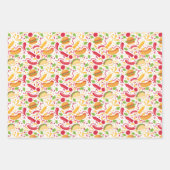 おもしろい混合ファストフードタイルパターン ラッピングペーパーシート (正面3)