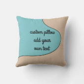 おもしろい添加文字抽象芸術モダンターコイズとtan クッション (裏面)
