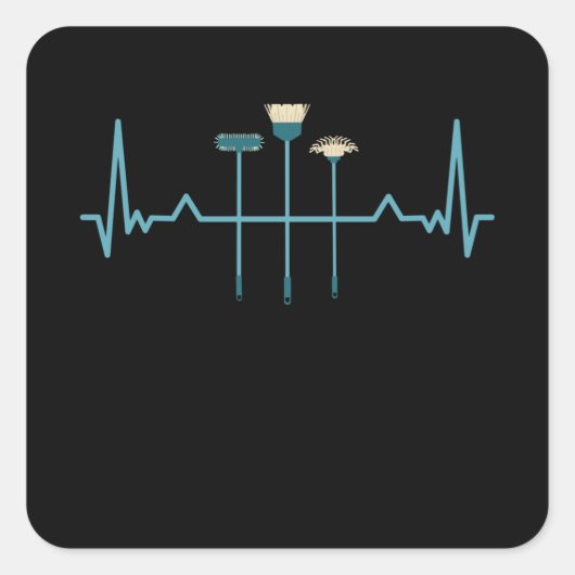 おもしろい清掃用ハートビートクリーナーギフト スクエアシール (正面)