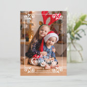 おもしろい渦巻形のス縁ど・メリー・クリスマス写真 シーズンカード (スタンド正面)