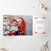おもしろい渦巻形のス縁ど・メリー・クリスマス写真 三つ折りカード (内部)