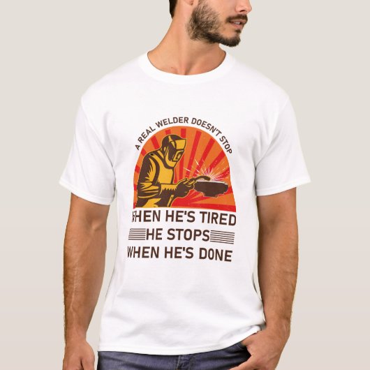 おもしろい溶接実在無い Tシャツ (正面)
