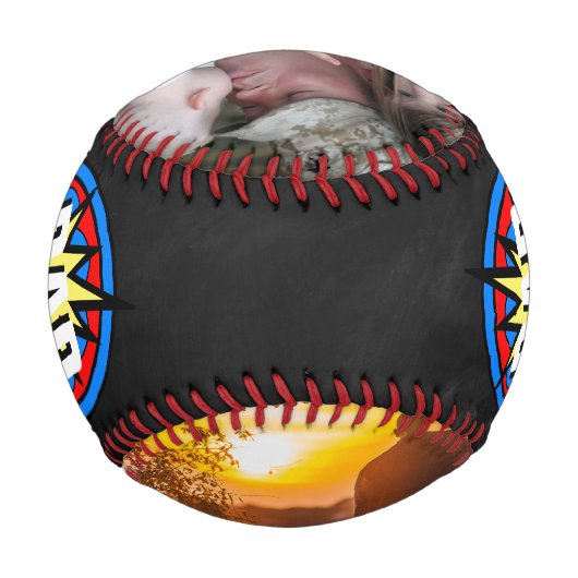 おもしろい漫画お前は俺たちのヒーローだ！パパ |父の日 野球ボール (裏面)