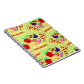 おもしろい漫画かわいい食べ物ハッピーパターン ノートブック (右側)