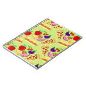 おもしろい漫画かわいい食べ物ハッピーパターン ノートブック (左側)