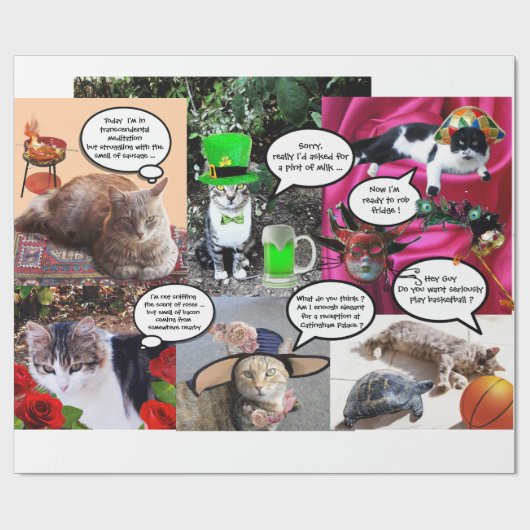 おもしろい漫画が猫の話風変わりをやめる ラッピングペーパー (フラット)