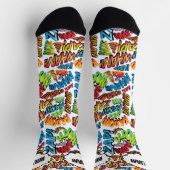 おもしろい漫画のパーソナライズされたブック名 ソックス (上部)