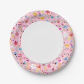 おもしろい漫画のピンク ペーパープレート (正面)