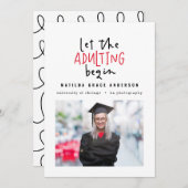 おもしろい漫画の成人卒業写真の発表 案内状 (正面/裏面)