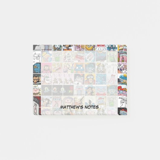 おもしろい漫画キャラクターキッズパターンパーソナライズされた位置 ポストイット (正面)