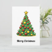 おもしろい漫画クールミニマルモダンリスクリスマスツリー シーズンカード (スタンド正面)