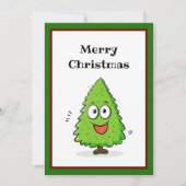 おもしろい漫画クールミニマルモダンリスクリスマスツリー シーズンカード (正面)
