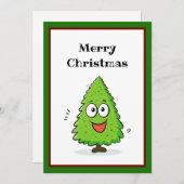おもしろい漫画クールミニマルモダンリスクリスマスツリー シーズンカード (正面/裏面)