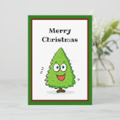 おもしろい漫画クールミニマルモダンリスクリスマスツリー シーズンカード (スタンド正面)