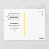 おもしろい漫画スタイルムービングハウスカスタムフォトオレンジ ポストカード (裏面)