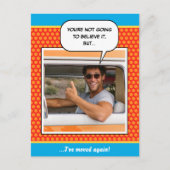 おもしろい漫画スタイルムービングハウスカスタムフォトオレンジ ポストカード (正面)