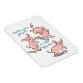 おもしろい漫画スタイル子豚ハッピーダンスマグネット マグネット (右側)