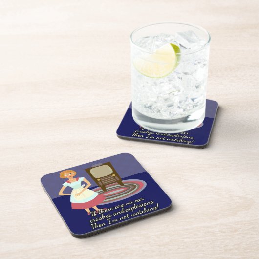 おもしろい漫画スタイル映画愛する主婦 コースター (右側)