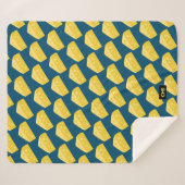 おもしろい漫画チーズウェッジ – イニシャル/ニックネームの追加 シェルパブランケット (正面(横))