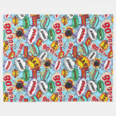 おもしろい漫画パターン フリースブランケット (正面(横))