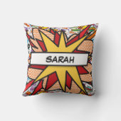 おもしろい漫画パーソナライズされたブック名カラフル クッション (裏面)