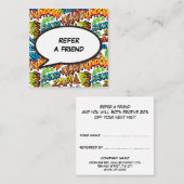 おもしろい漫画ブックの音声バブル 紹介カード (正面/裏面)