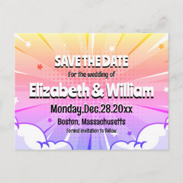 おもしろい漫画ブックパーソナライズされたスタイルの保存日 案内ポストカード