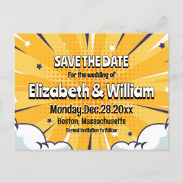 おもしろい漫画ブックパーソナライズされたスタイルの保存日 案内ポストカード