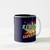 おもしろい漫画ブック読は私の超大国 ツートーンマグカップ (正面右)