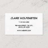 おもしろい漫画ブック音声バブルアポイントメントカード 名刺 (裏面)