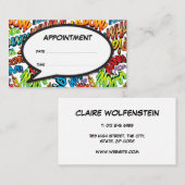 おもしろい漫画ブック音声バブルアポイントメントカード 名刺 (正面/裏面)