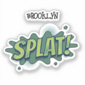 おもしろい漫画ポップ・アートのアートスプラットタイポグラフィ シール (正面)