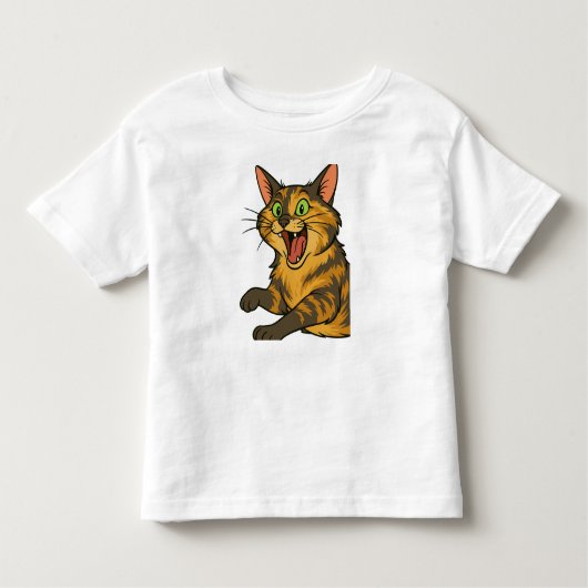 おもしろい漫画怒猫イラストレーション トドラーTシャツ (正面)
