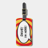 おもしろい漫画本が来たパーソナライズされた ラゲッジタグ (正面縦)