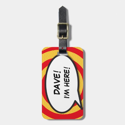 おもしろい漫画本が来たパーソナライズされた ラゲッジタグ (正面縦)