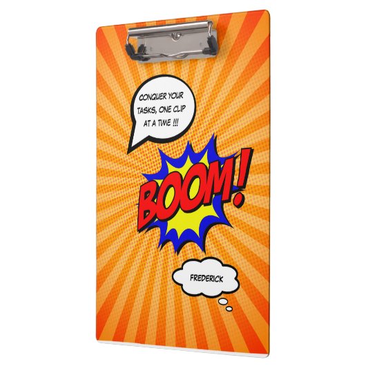 おもしろい漫画本のパーソナライズされたメッセージ クリップボード (左)