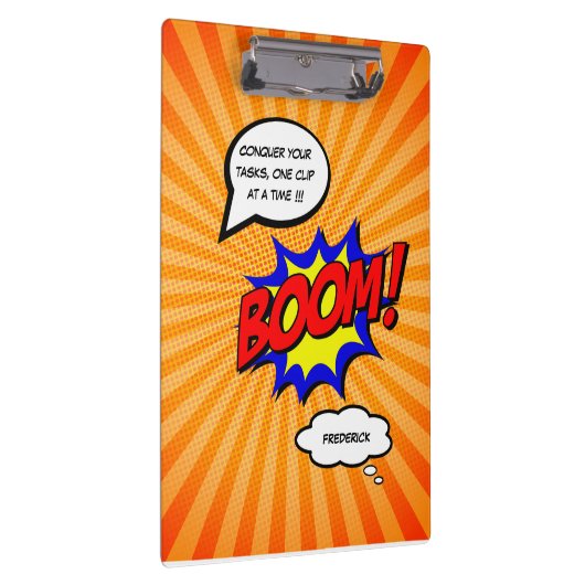 おもしろい漫画本のパーソナライズされたメッセージ クリップボード (右)