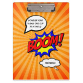 おもしろい漫画本のパーソナライズされたメッセージ クリップボード (正面)