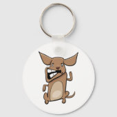 おもしろい漫画熱狂する犬の笑わされる可愛いペット キーホルダー (正面)