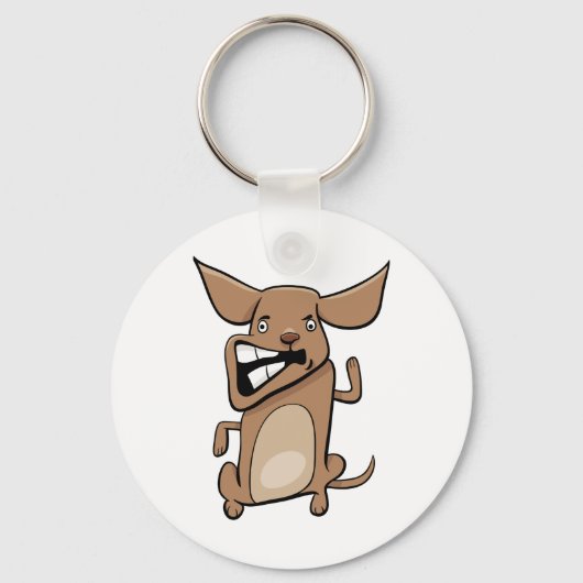 おもしろい漫画熱狂する犬の笑わされる可愛いペット キーホルダー (正面)