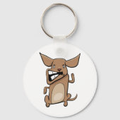 おもしろい漫画熱狂する犬の笑わされる可愛いペット キーホルダー (裏面)