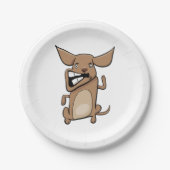 おもしろい漫画熱狂する犬の笑わされる可愛いペット ペーパープレート (正面)