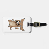 おもしろい漫画熱狂する犬の笑わされる可愛いペット ラゲッジタグ (正面横)