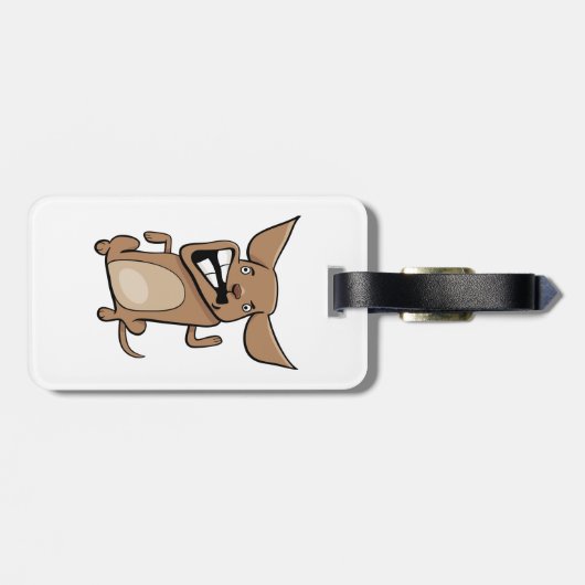 おもしろい漫画熱狂する犬の笑わされる可愛いペット ラゲッジタグ (裏面横)